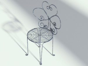 floral metal bistro chair 3D 모델
