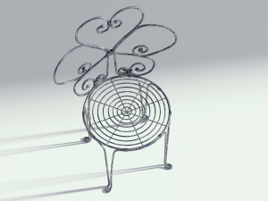 floral metal bistro chair 3D 모델