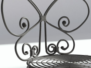 floral metal bistro chair 3D 모델