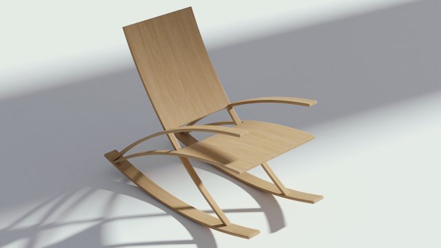 rocking wooden chair 3D-Modell .c4d .max .obj .3ds .fbx .stl .blend 