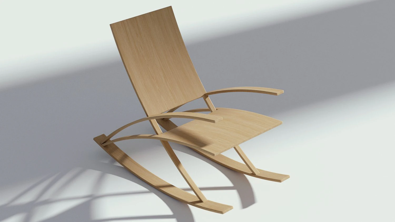 rocking wooden chair 3D Model .c4d .max .obj .3ds .fbx .stl .blend 
