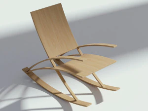 rocking wooden chair 3D Model