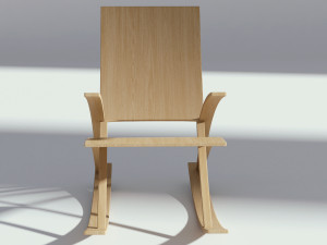 rocking wooden chair 3D-Modell