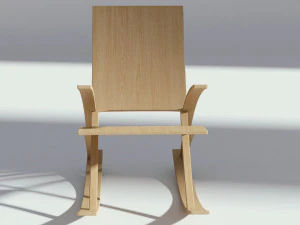 rocking wooden chair 3D Model