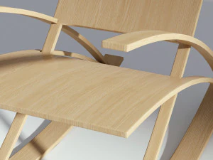 rocking wooden chair 3D Model