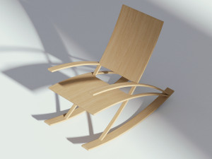 rocking wooden chair 3D-Modell