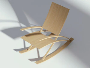 rocking wooden chair 3D Model
