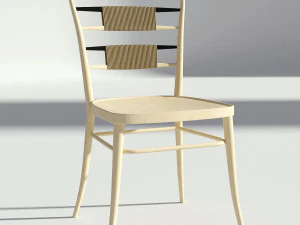 cadeira de madeira retr&ocirc; Modelo 3D