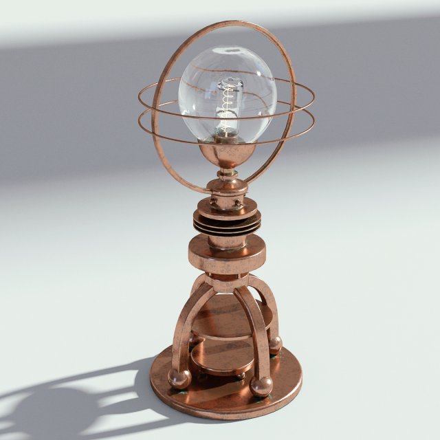 copper bulb lamp 3D 모델 .c4d .max .obj .3ds .fbx .stl .blend 