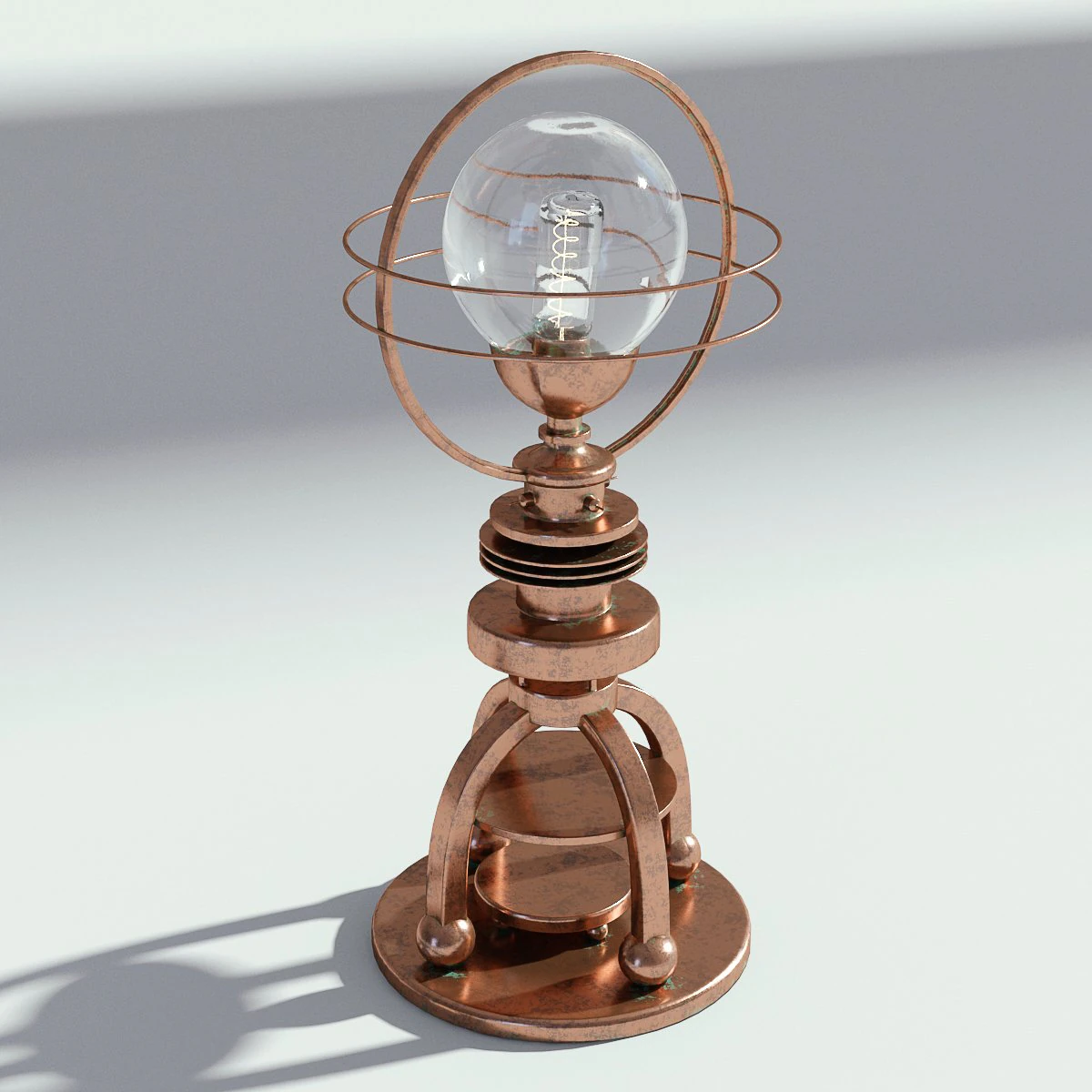copper bulb lamp 3D Model .c4d .max .obj .3ds .fbx .stl .blend 
