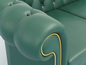 chesterfield set - brown green red 3D-Modell