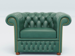 chesterfield set - brown green red 3D-Modell