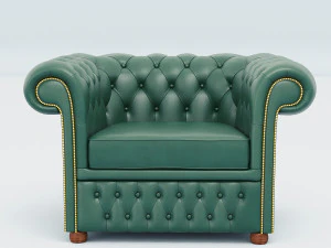 chesterfield set - brown green red 3D Model