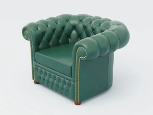 chesterfield set - brown green red 3D Model