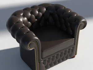 chesterfield set - brown green red 3D Model