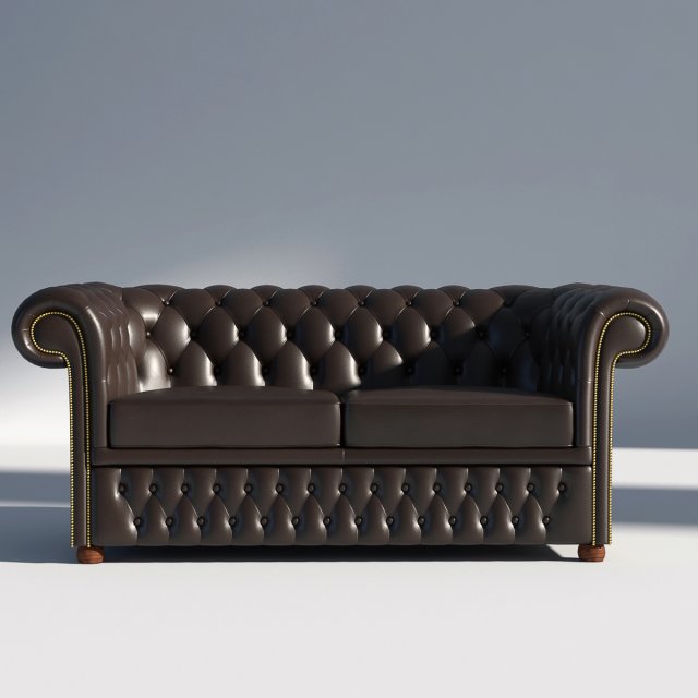 chesterfield sofa 2 brown 3D Model .c4d .max .obj .3ds .fbx .stl .blend 