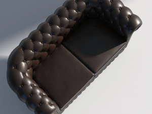 chesterfield sofa 2 brown 3D Model