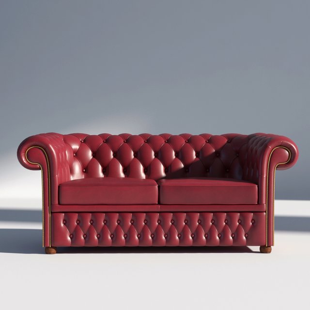 chesterfield sofa 2 red Model 3D .c4d .max .obj .3ds .fbx .stl .blend 