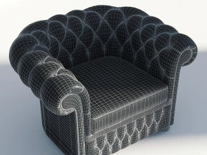 chesterfield set red 3D Model