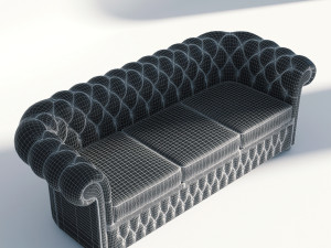 chesterfield set red 3D 模型