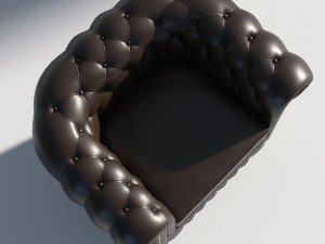 chesterfield armchair brown 3D Модель