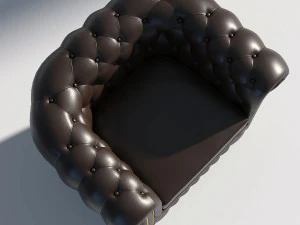 chesterfield armchair brown 3D Model