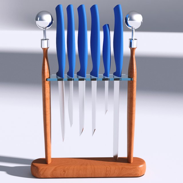 wooden knife holder Modello 3D .c4d .max .obj .3ds .fbx .stl .blend 