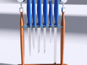 나무 칼 홀더 3D 모델