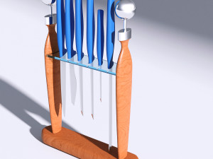 wooden knife holder Modello 3D