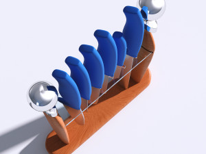 wooden knife holder Modello 3D