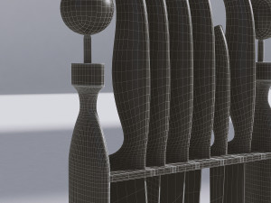 wooden knife holder Modello 3D