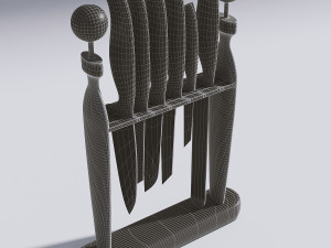 wooden knife holder Modello 3D