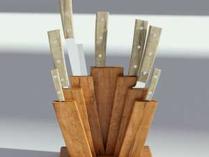 wooden kinfe holder 3D Model