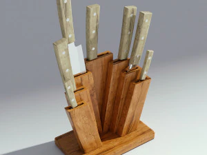 wooden kinfe holder 3D Model