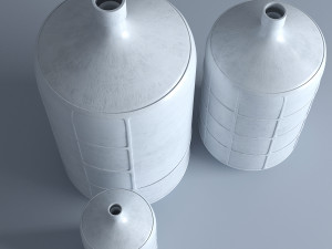 big clay vases set 3D 模型