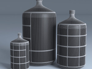 big clay vases set 3D 模型