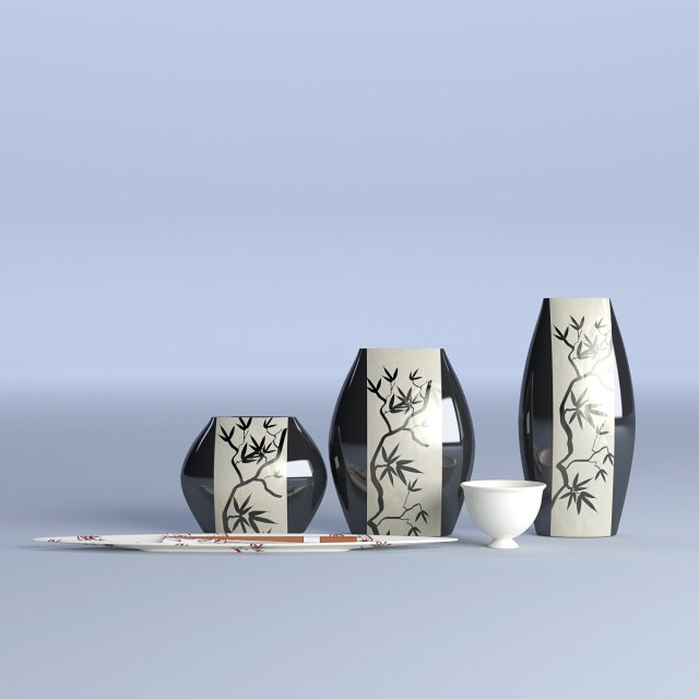 china pottery 3D मॉडल .c4d .max .obj .3ds .fbx .stl .blend 