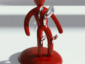 빨간색 홀더가 있는 칼 세트 3D 모델