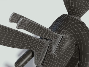 knife set with red holder 3D 模型