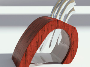 red wood knife holder 3D Модель