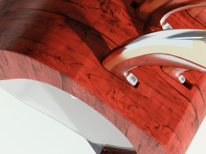 red wood knife holder Modello 3D
