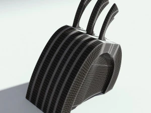 red wood knife holder 3D Model