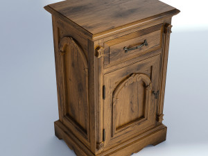 victorian bedside old natural Modello 3D