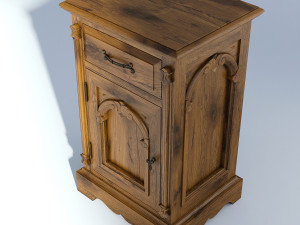 victorian bedside old natural Modello 3D