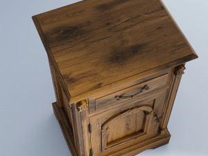 victorian bedside old natural Modello 3D