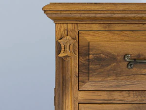 victorian bedside old natural 3D Model