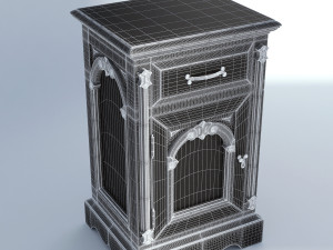 victorian bedside old natural Modello 3D
