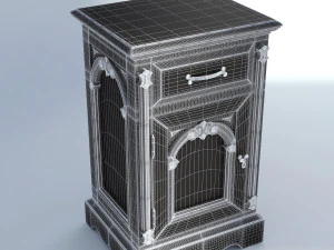 victorian bedside old natural 3D Model