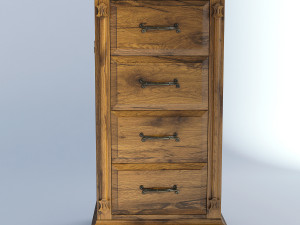 victorian bedside old natural Model 3D