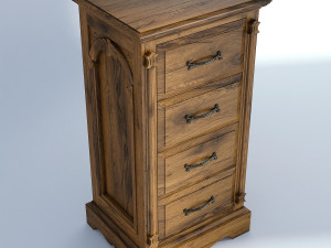victorian bedside old natural 3D Модель